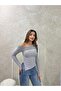 New Product Women's Buckle Off-Shoulder Wrinkled Fabric Blouse 0071 - 2