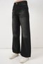 High Waist Wide Leg Palazzo Jeans - Women's Black 6656 - 4