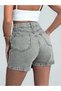 Women's High Waist Shorts Skirt Denim Gray - 3
