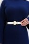Droplet-Shaped Gold Buckle 3cm Trouser Belt, Dress Belt, Coat Belt - 5