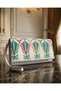 White Color Blue and Colorful Embroidered Snap Closure Women's Hand Wallet 19*11 cm A100022 - 3