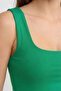 Round Neck Strappy Tank Top Bady Satin Blouse - 6