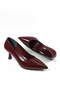 Burgundy Patent Leather Stiletto Women's Heeled Shoes 7cm - 3