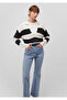 Polo Neck Striped Black Sweater Regular Fit 1710503 -85407