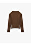 Stand Collar Slim Fit Modal Blend Basic Long Sleeve T-Shirt - 4