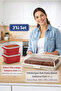 Rectangular Lockable Pyrex Cake Pastry Storage Container 45 cm Large Size 2-Piece 500ml Storage Container