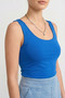 Round Neck Strappy Tank Top Bady Satin Blouse - 4