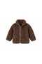 Kids Unisex Brown Snap Closure Plush Coat - 3