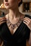 Zircon Stone Water Drop Engagement Henna Wedding Choker - 3