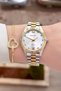 Gold Metallic Color Women's Wristwatch and Bracelet - 2