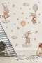 Cheerful Rabbits Children's Room Wall Sticker Set, 61 Pieces Rabbit Themed Baby Room Wall Sticker - 3