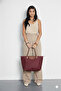 Folding Zippered Large Size Women's Handbag and Shoulder Bag Claret Red 👀 - 6