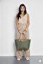 Folding Zippered Large Size Women's Handbag and Shoulder Bag Green 💚 - 7