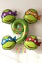 9 Years Old Green Ninja Turtle Balloon Set - Mbappe Concept Birthday Balloon