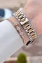 Bronze Metallic Color 2 Years Warranty 28 mm Women's Wristwatch and Bracelet - 4