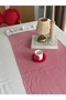 Mia Checkered Frilled Raw Linen Runner 40X120Cm - 4