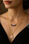 Special Design Original Sapphire Stone Gold Steel Chain Necklace Set Star - 4