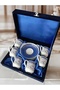 Velvet Boxed Gold Gilded Special Pattern Set of Six Porcelain Cups - 2