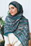 شال قطني بنمط عرقي قديم أخضر زمردي (70 × 180 سم) - 4