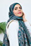 شال قطني بنمط عرقي قديم أخضر زمردي (70 × 180 سم) - 5