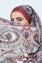 Retro Ethnic Pattern Cotton Viscose Shawl Burgundy Gray - 6