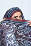 Retro Ethnic Pattern Cotton Viscose Shawl Claret Red Black - 6