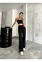 Freya Stretch Fabric Loose Women's Black Super High-Waist Loose-Leg Denim Jeans