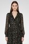Women Textured Casual Midi Dress, Black - 2