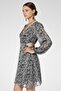 Women All Over Print Mini Casual Dress, Black - 3