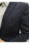 Navy Italian Style Slim Fit Classic Men's Blazer Jacket - 5