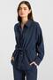 Shirred Waist Casual Model Shirt Dark Blue 9413 - 5
