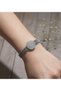 transparent colored round motif steel cuff bracelet - 2