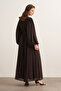 Cleo Drawstring Detailed Long Dress Brown - 4