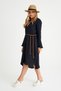 100% Cotton Woven Muslin Beach Shirt Dress with Judge Collar Belt Detail - 4