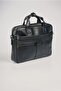 Black Genuine Leather Crossbody Laptop & Briefcase Bag 71469 - 4
