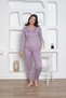 Women's Floral Print Pajamas Set - Lycra Milan Long Sleeve 2814Ukl
