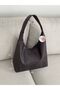 Simple Casual Plain Brown Faux Leather Zippered Women's Shoulder Bag - 4
