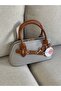 WOMEN'S FABRIC SHOULDER BAG WITH HOOK DETAIL AND LONG STRAP, WIDTH 28 CM, HEIGHT 14 CM.