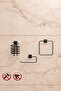 Adhesive Square 3-Piece Bathroom Accessory Set Square Towel Rack - Blow Dryer Rack and Solo Towel Holder - 5