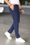 Men's Navy High-Quality Stretch Lycra Ankle-Length Fabric Trousers (100-130 kg plus size 40-42-44) - 5