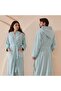 روب حمام عصري بغطاء رأس - فيروزي - مقاس 2/3XL