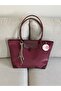 Charm Detailled Large Size Burgundy Tote Bag En40 Boy30 - 4