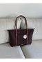 Askilari Large Brown Women's Shoulder Bag with Ring Detail En42 Boy32 - 2