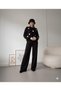 Pipona Black Black and White Heart Detailed Knitwear Two-Piece Set - 4