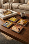 Gustav Klimt Paintings Printed Natural Stone Travertine Coasters Set of 4 - 2