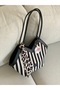 New Season Women's Shoulder Bag with Scarf and Corn Detail - 3