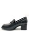 Azure Genuine Leather Women's Heeled Shoes Black - 4