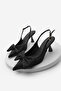 Women's Stiletto Open-Back Bow Detailed Classic Heeled Shoes Sarvel Black