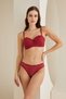 Burgundy unsupported bra panty set - 2