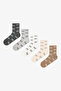 5 Pairs of Cotton Ribbon Patterned Socks
